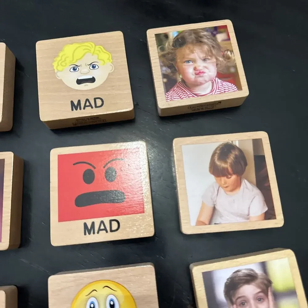Excellerations Learning Emotions Blocks Set Of 16 Happy Sad Mad Scared 3 X3 In